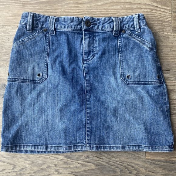 Liz Claiborne Petite Size 10 Denim Skirt W/Pockets Front and Back 99% Cotton - Picture 9 of 13